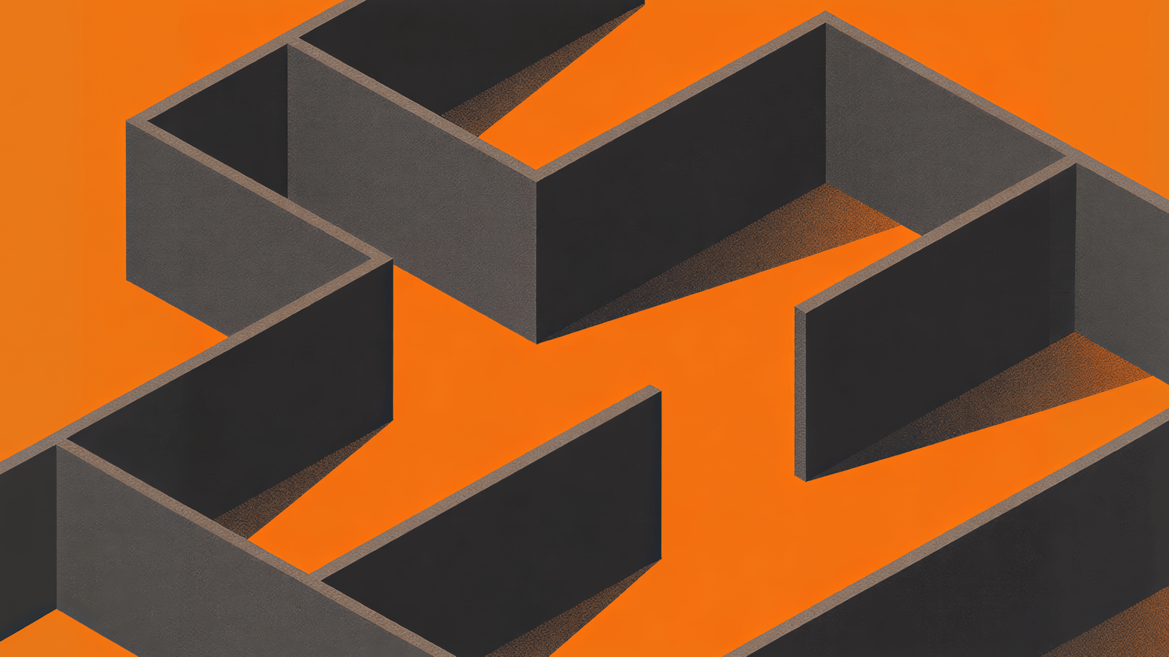 Abstract illustration of a geometric zig-zag path, representing the complexity of an enterprise redesign.